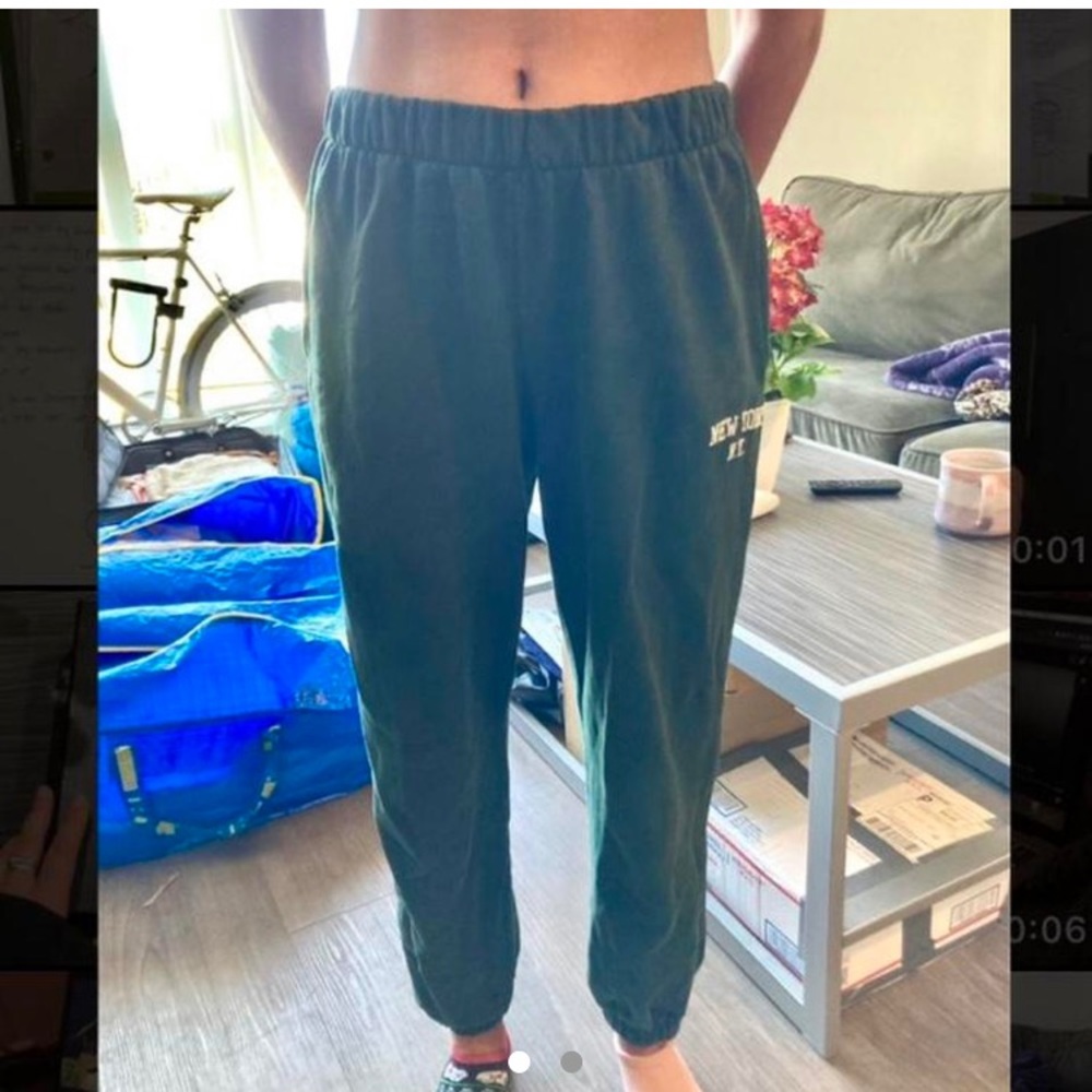 Brandy Melville green New York joggers